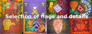 Selection of vodou flags and details