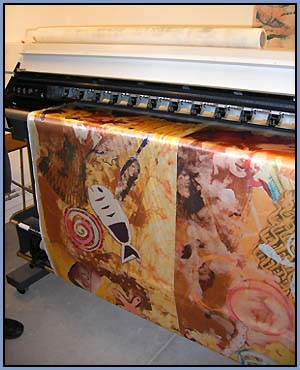 Fabric being printed digitally