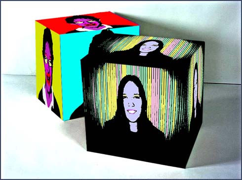 Digital boxes created after Warhol by Year 10 students at Pencalenick School