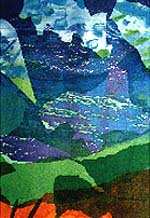 Detail from Whittlesea School 'Underwater' banner exhibited at Harrow Art Centre