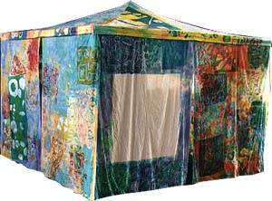 Back projection screen of sensory tent