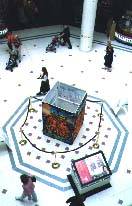 aerial view of banners