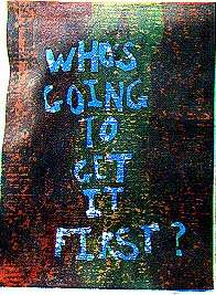 Who's going to get it first? banner book