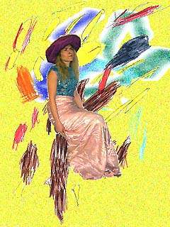Lee's merged artwork layered and manipulated on computer