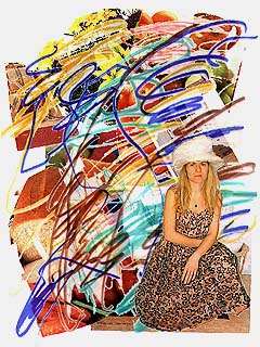 Rebecca's merged artwork layered and manipulated on computer