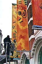 Fire brigade erects banners