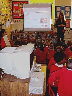 Pupils about to look at website
