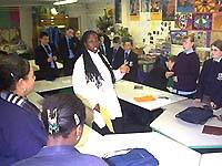 Pupils reciting poem