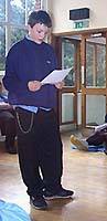 Pupils reciting poem