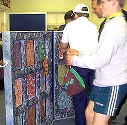 Kemnal pupils hanging poems and screen printed bags