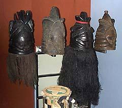Mende Masks displayed at the African Worlds exhibition
