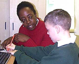 Sola working with pupil