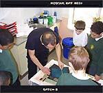 pupils from New Woodlands mono-printing