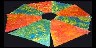 finished mono-printed background sections