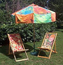 umbrella and deck chairs from New Woodlands School
