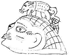 Kemnal pupil drawing of Gelede mask