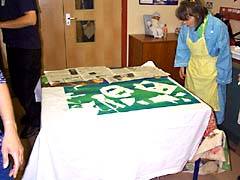 screen printing the introductory banner
