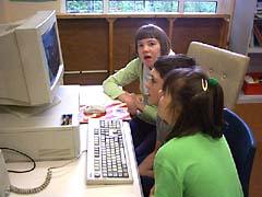 pupils looking at website off-line