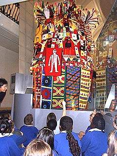 Ijele mask at the African Worlds exhibition