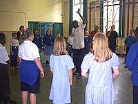 Christ Church pupils in hall