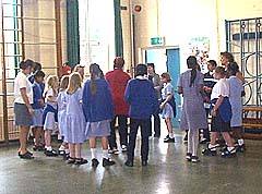 Christ Church pupils in hall
