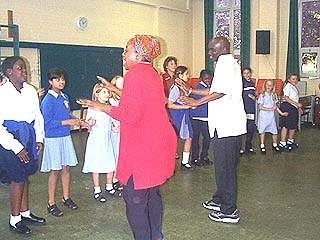 Christ Church pupils in hall