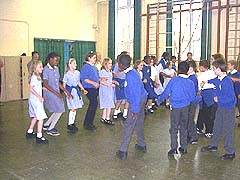 Christ Church pupils in hall