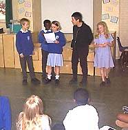 Christ Church pupils in hall
