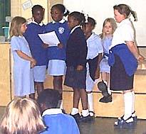 Christ Church pupils in hall