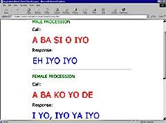 Call and response songs webpage