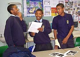 Pupils sharing work
