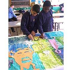 laying shapes on mono printing
