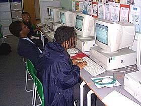 Pupils making project web pages