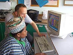 Malory pupil placing image on virtual banner
