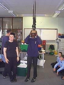 pupils looking at the handling collection