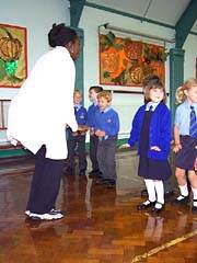Warm up session in hall