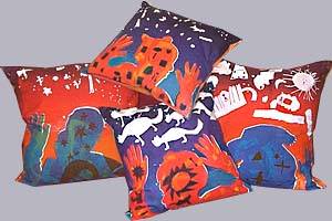 Screen printed DREAM cushions at Brent Knoll