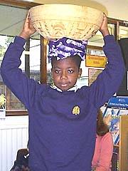 pupils trying on handling collection