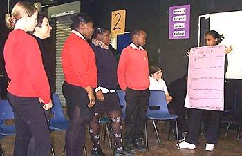 Group reading SPIRIT acrostic poem